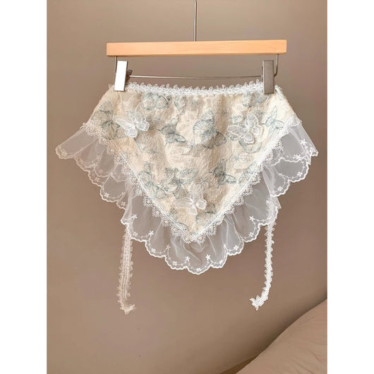 Pañuelo Triangular de Encaje Mariposa para Mujer - Image 4