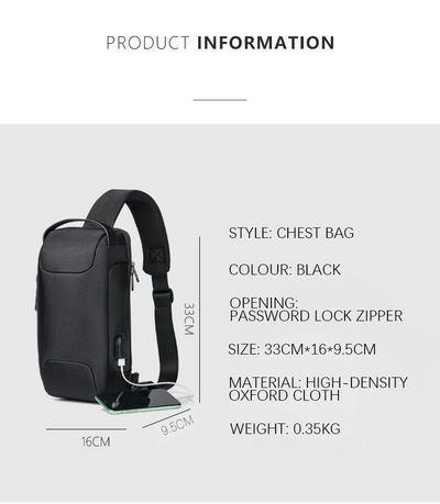 Mochila Crossbody Impermeable Antirrobo para Hombre - Bolsa de Viaje Oxford Multifunción - Image 25