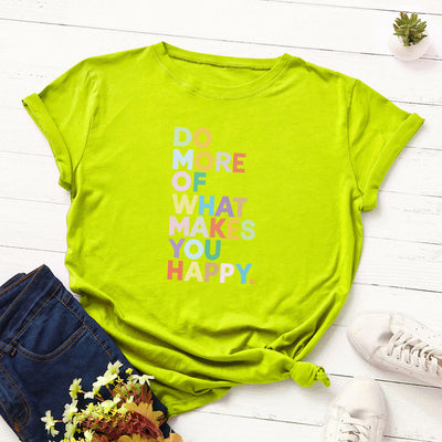 Camiseta Suelta de Cuello Redondo con Letras para Mujer - Image 21