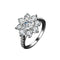 Women's Sunflower Flower Moissanite Plateado Ring 1Carat Moissanite Tamaño 9