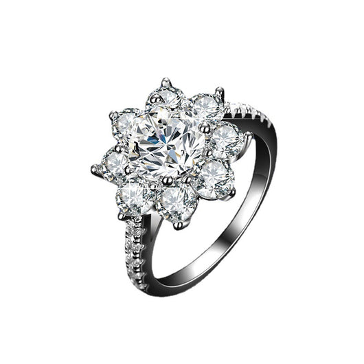 Anillo de Plata con Moissanita y Girasol para Mujer - Image 4