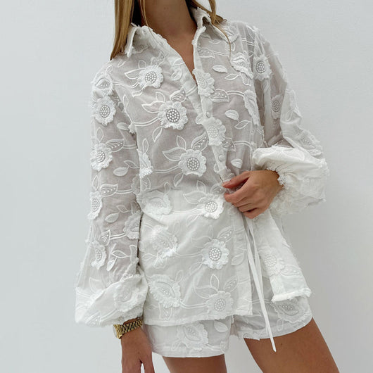 Conjunto Transparente con Bordados y Short de Talle Alto - Image 22