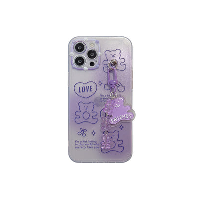 Funda Soft Shell para iPhone 12 Pro y 13 con Dije Osito Púrpura - Image 5