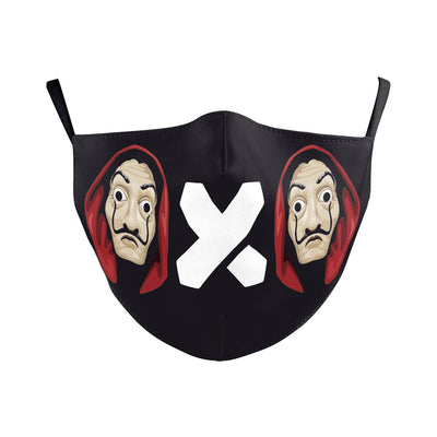 Beige Halloween face mask with a wide-open mouth print featuring red lips, white teeth, and a pink tongue. - Image 14