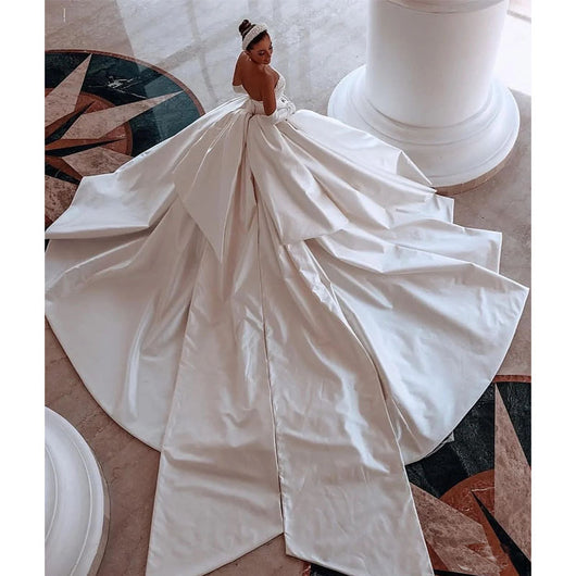 Vestido de Novia Satinado sin Tirantes - Image 3