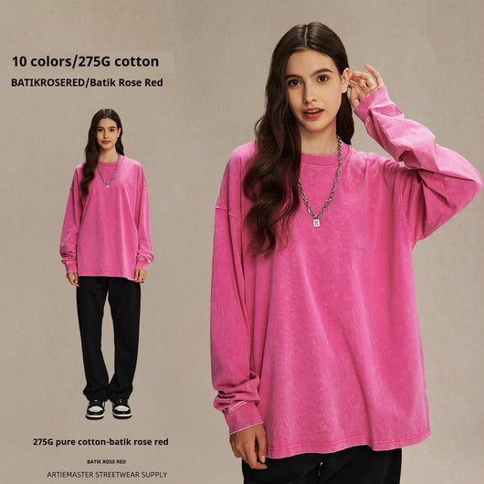 Camiseta de Algodón Suelta Casual Cuello Redondo - Image 11