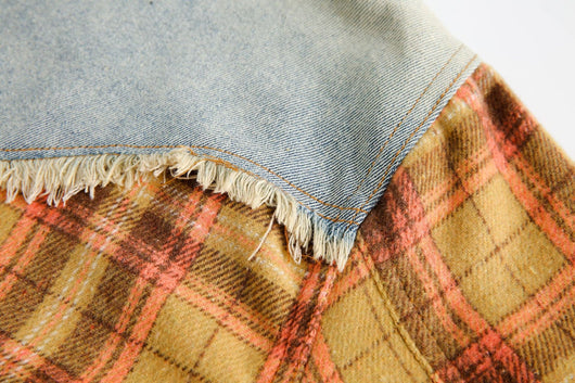 Camisa de Cuadros Holgada con Costuras Artesanales Estilo Retro Americano - Image 10