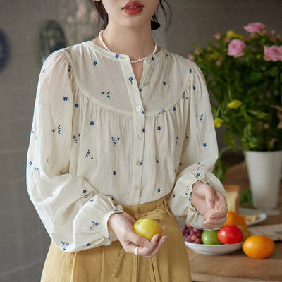 Blusa Floral Bordada Suelta para Mujer - Image 8