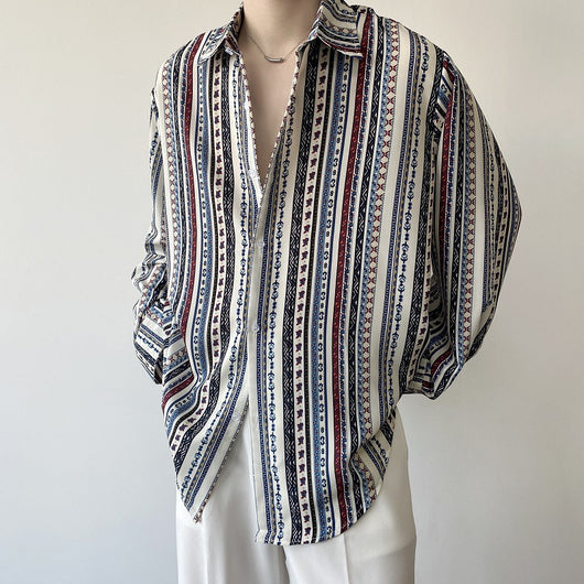 Camisa Retro Europea de Manga Larga para Vacaciones - Image 4