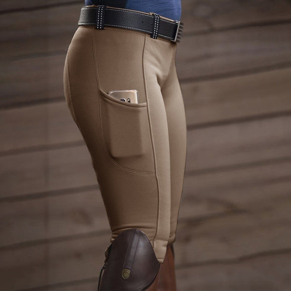 Leggings Deportivos de Color Sólido para Senderismo, Equitación y Actividades al Aire Libre