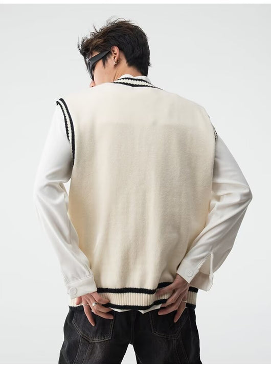 Chaleco Tejido Cuello V Estilo British College - Image 11