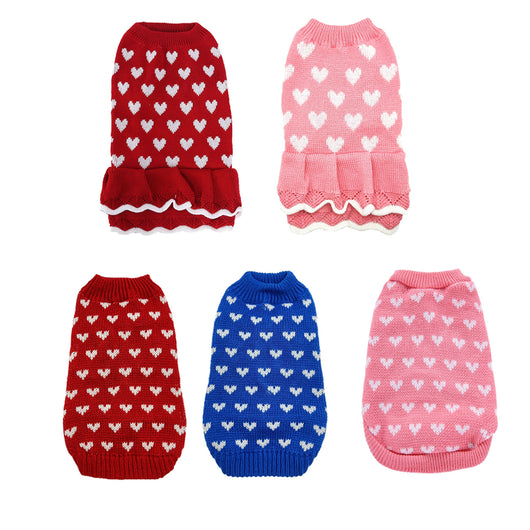 Suéter Cálido para Perro Diseño Amor Rojo Otoño Invierno - Image 35