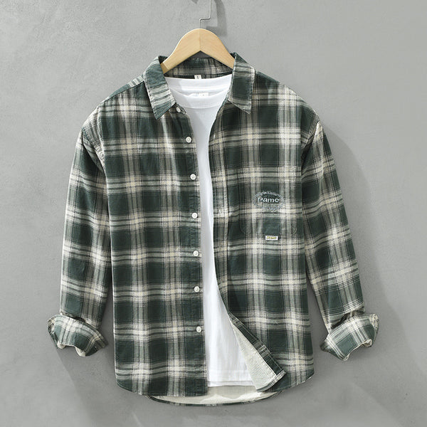 Camisa Cuadriculada Suelta y Cómoda para Hombre