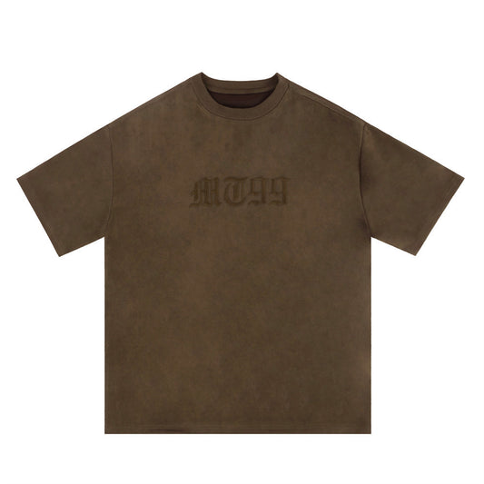 Playera Hombre Manga Corta con Bordado de Letras