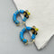 Colorful Glazed Earrings With Personalized Flowers Azul