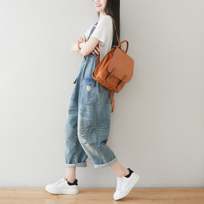 Enterizo Harem Denim Retro Talla Grande para Mujer - Image 14