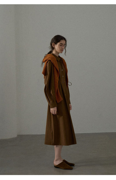 Vestido Camisero de Algodón con Mangas Curvas y Cintura Ajustada - Image 25
