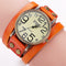 Reloj Retro de Cuero Genuino con Tres Círculos - Unisex