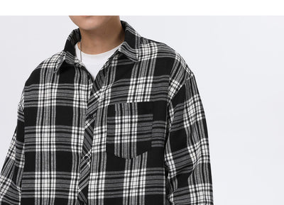 Camisa Casual Retro Cuadros para Hombre - Corte Holgado Primavera Otoño - Image 20