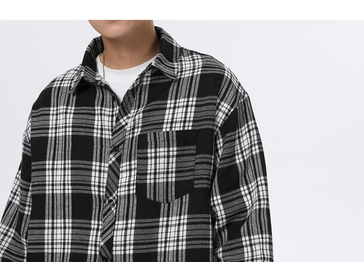 Camisa Casual Retro Cuadros para Hombre - Corte Holgado Primavera Otoño - Image 20