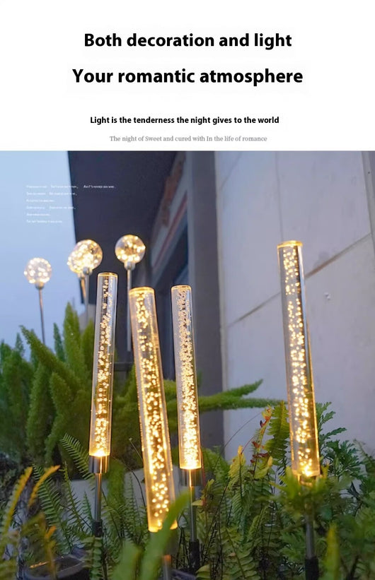 Lámpara Solar de Jardín con Burbujas de Cristal y Luz LED Intermitente - Image 10