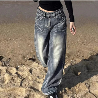 Jeans Vintage de Cintura Alta para Mujer
