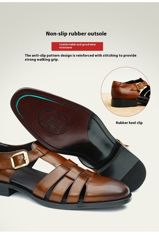 Zapatos Hombre Cuero Genuino Estilo Retro Negocios Verano Transpirables - Image 21