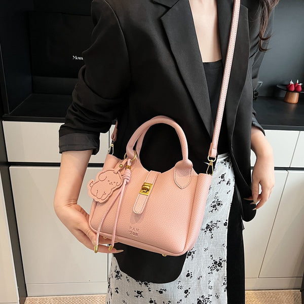 Bolsa Mensajera de Moda Estilo Bucket - Portátil y Versátil