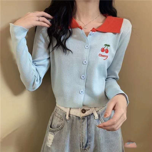 Cardigan Holgado Estilo Universitario para Mujer - Image 33