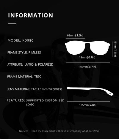 Gafas de Sol Polarizadas TR90 Sin Marco para Exterior - Image 27