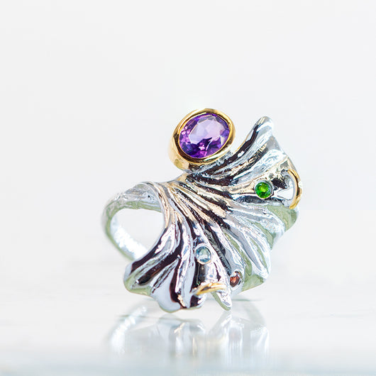 Anillo de Perla Barroco Dorado con Acabado en Oro Natural - Image 12