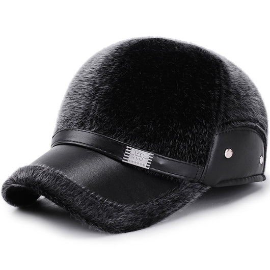 Gorra de Béisbol Invierno Hombre Imitación Piel de Visón - Image 6