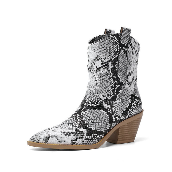 Tacones Gruesos Puntiagudos Estilo Británico