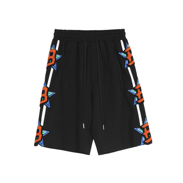 Shorts Casuales con Cordón y Estampado de Letras para Hombre