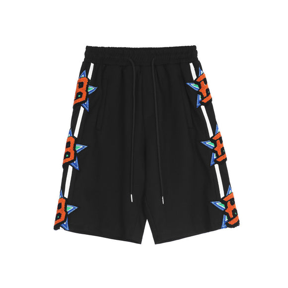 Shorts Casuales con Cordón y Estampado de Letras para Hombre