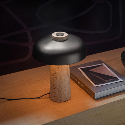 Lámpara de Mesa Mármol y Vidrio para Sala y Estudio