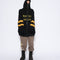 Chamarra Hoodie Suelta con Estampado Patchwork para Hombre
