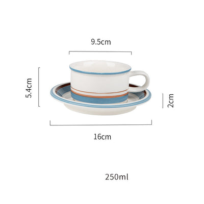 Taza de Café Medieval Artesanal Pintada a Mano con Plato Juego Vintage - Image 17