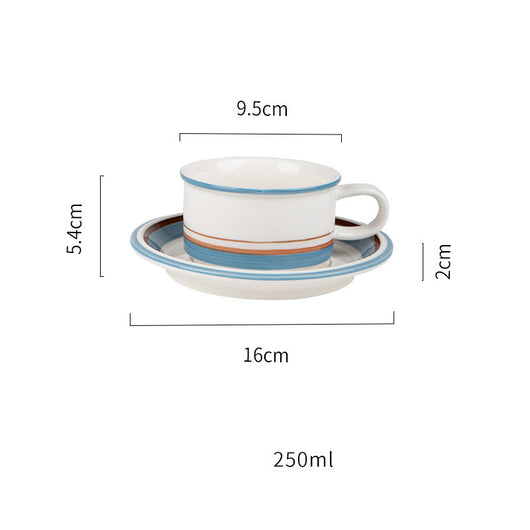 Taza de Café Medieval Artesanal Pintada a Mano con Plato Juego Vintage - Image 17