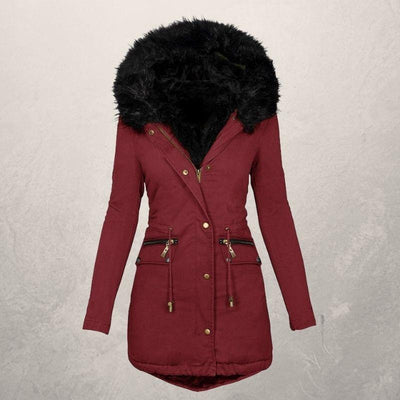 Chaqueta Acolchada de Algodón con Cuello de Lana - Largo Medio - Image 9