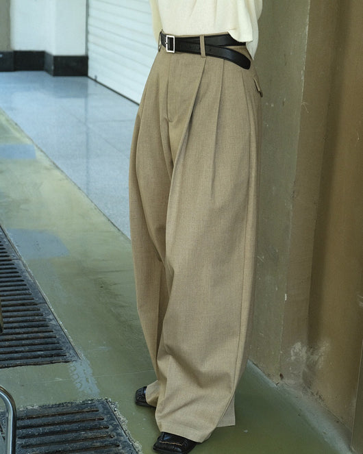 Pantalón de Traje Mujer con Pliegues 3D y Corte Holgado Elegante - Image 18