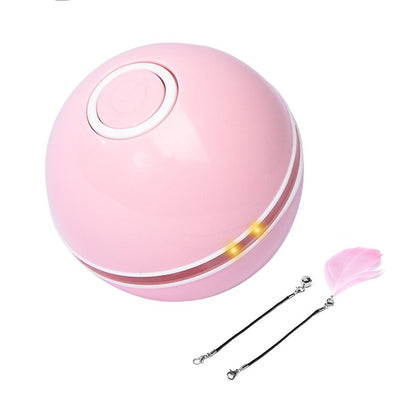 Mint green plastic toy ball for cats, featuring a visible seam and a circular indentation, possibly a charging port. - Image 5