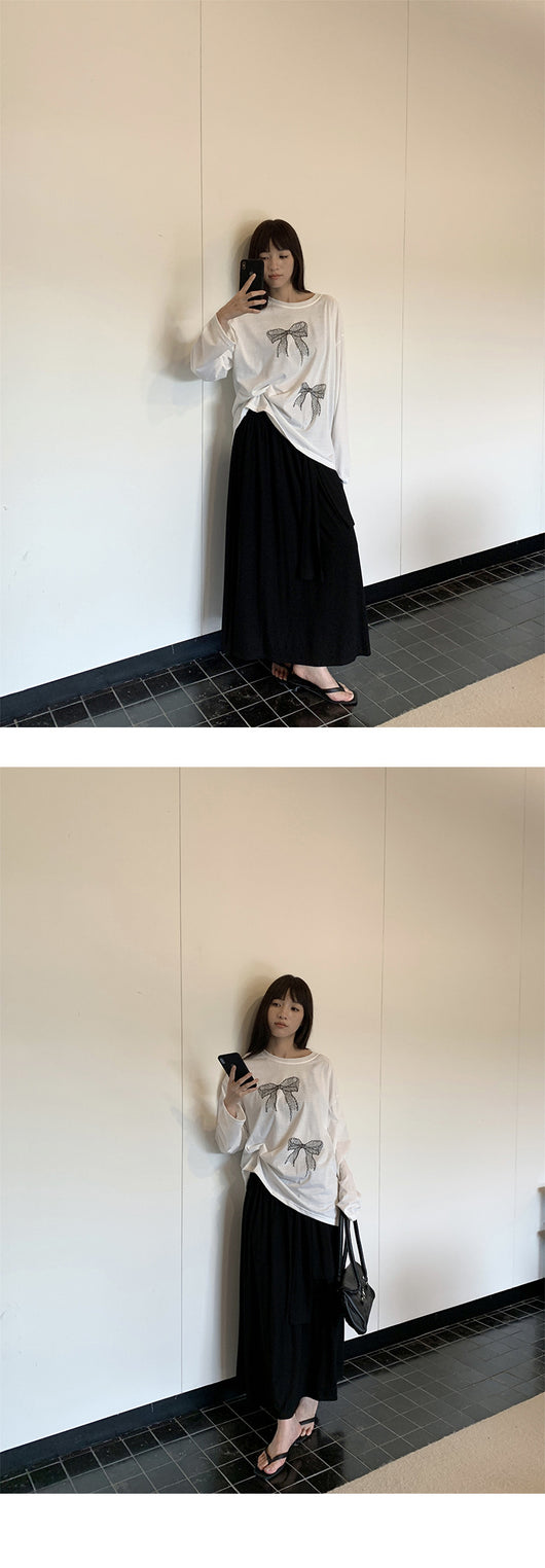 Blusa Larga Estampado Moño Mujer Suelta y Cómoda - Image 19