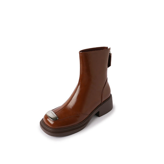 Botas Vintage de Tacón Cuadrado Grueso para Mujer - Image 2