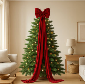 Moño Navideño de Terciopelo Oversized para el Hogar - Image 9