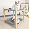 Cama Hamaca Doble para Gatos - Estructura de Madera Maciza con Niveles Separables