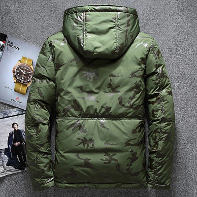 Chaqueta de Plumón Camuflada Impermeable Slim Fit para Hombre - Image 4