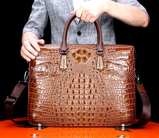 Maletín de Cuero Genuino para Hombre - Bolsa de Negocios con Patrón Elegante - Image 2
