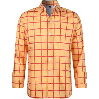 Camisa Cuadros Británica Elástica Suelta Manga Larga Solapa Estampada - Image 8
