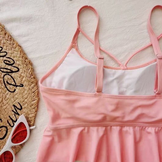 Traje de Baño Tankini Mujer Cintura Alta Triángulo Estampado - Image 12